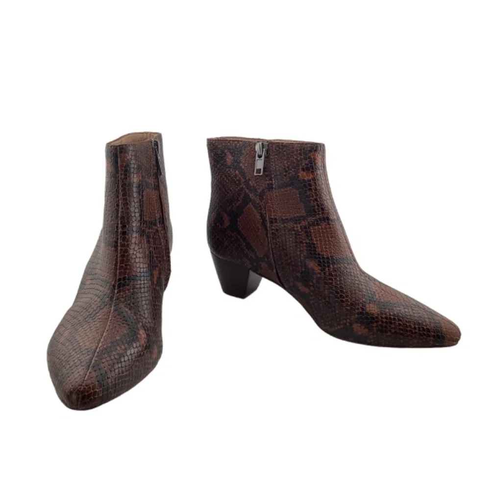 Madewell Women’s The Bea Boot in Snake Embossed Leather Size 5 Booties - Picture 3 of 9